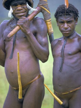 Portrait of Two Dani Tribesmen Wearing Penis Gourds, Irian Jaya, New  Guinea, Indonesia' Photographic Print - Claire Leimbach | Art.com