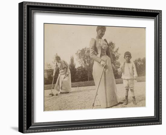 Claire Salles, Robert Salles et une femme posant un croquet-Alexandre-Gustave Eiffel-Framed Giclee Print