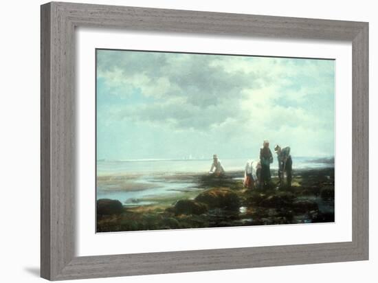 Clam Diggers, C.Mid-1880S (Oil on Canvas)-Edward Moran-Framed Giclee Print