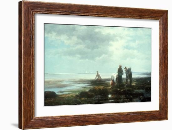 Clam Diggers, C.Mid-1880S (Oil on Canvas)-Edward Moran-Framed Giclee Print