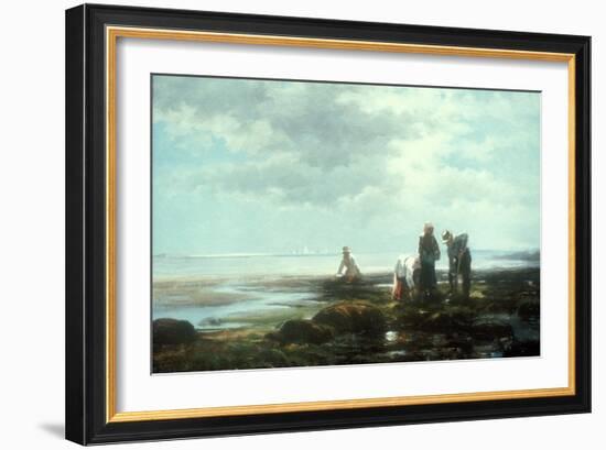 Clam Diggers, C.Mid-1880S (Oil on Canvas)-Edward Moran-Framed Giclee Print