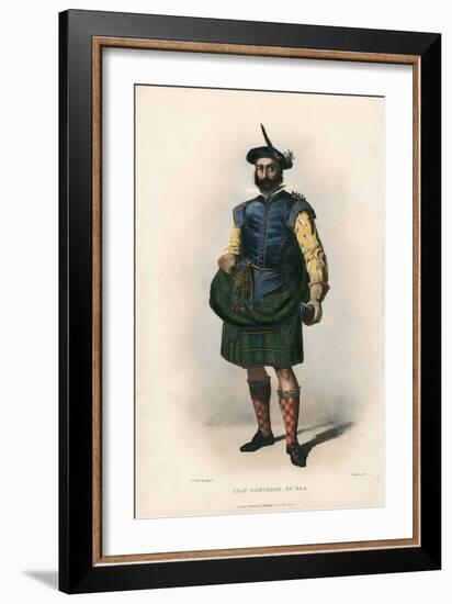 Clan Donchadh of Mar , of from the Clans of the Scottish Highlands, Pub.1845 (Colour Litho)-Robert Ronald McIan-Framed Giclee Print