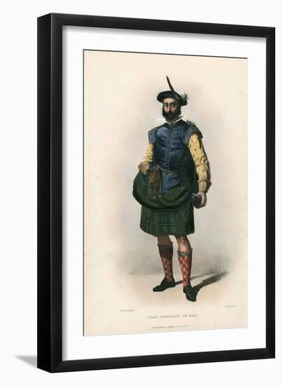 Clan Donchadh of Mar , of from the Clans of the Scottish Highlands, Pub.1845 (Colour Litho)-Robert Ronald McIan-Framed Giclee Print