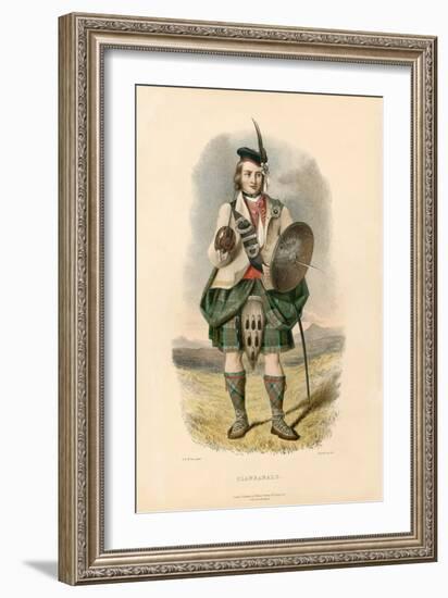 Clanranald , from the Clans of the Scottish Highlands, Pub.1845 (Colour Litho)-Robert Ronald McIan-Framed Giclee Print