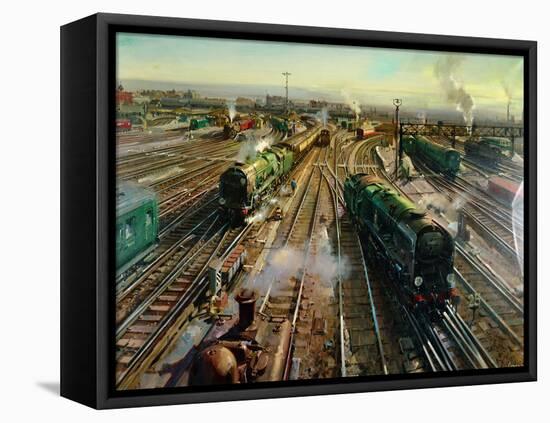 Clapham Junction (Oil on Canvas)-Terence Cuneo-Framed Premier Image Canvas