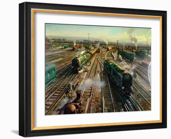 Clapham Junction (Oil on Canvas)-Terence Cuneo-Framed Giclee Print