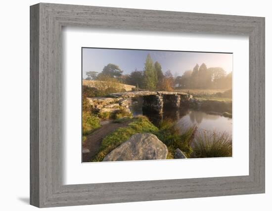 Clapper Bridge at Postbridge, Dartmoor, Devon, UK-Ross Hoddinott-Framed Photographic Print