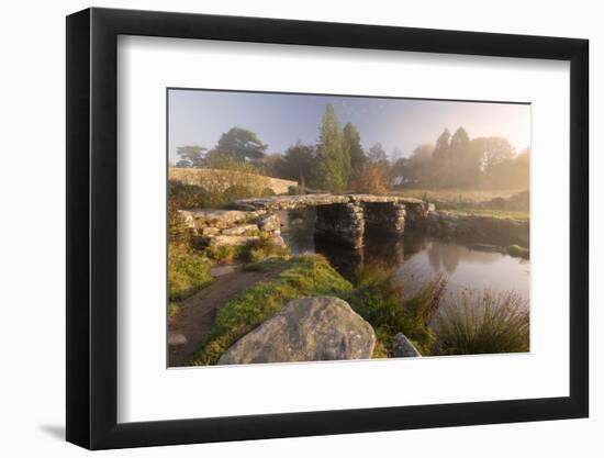 Clapper Bridge at Postbridge, Dartmoor, Devon, UK-Ross Hoddinott-Framed Photographic Print