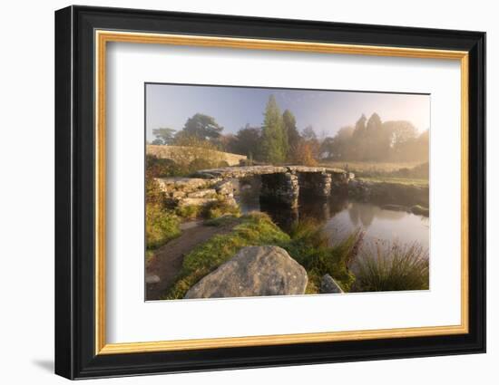 Clapper Bridge at Postbridge, Dartmoor, Devon, UK-Ross Hoddinott-Framed Photographic Print