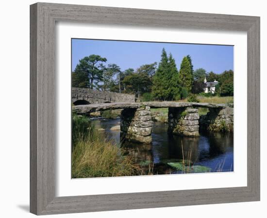 Clapper Bridge, Postbridge, Dartmoor, Devon, England, UK-Roy Rainford-Framed Photographic Print