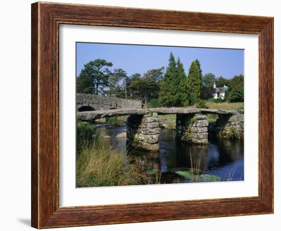 Clapper Bridge, Postbridge, Dartmoor, Devon, England, UK-Roy Rainford-Framed Photographic Print