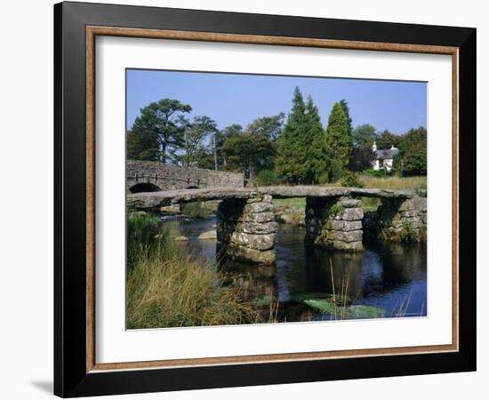 Clapper Bridge, Postbridge, Dartmoor, Devon, England, UK-Roy Rainford-Framed Photographic Print