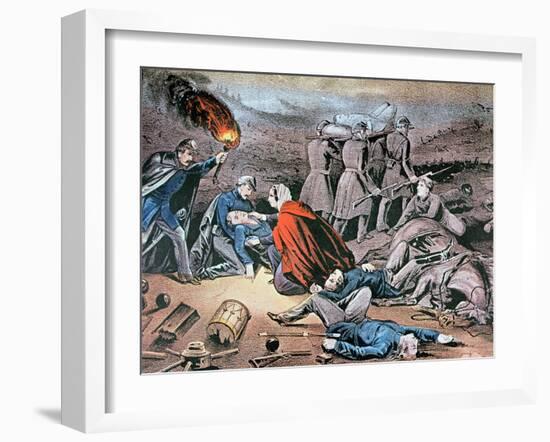 Clara Barton Tending Wounded During the American Civil War-American School-Framed Giclee Print