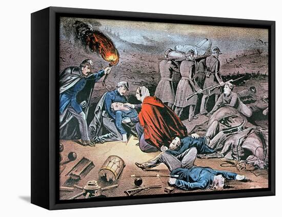 Clara Barton Tending Wounded During the American Civil War-American School-Framed Premier Image Canvas