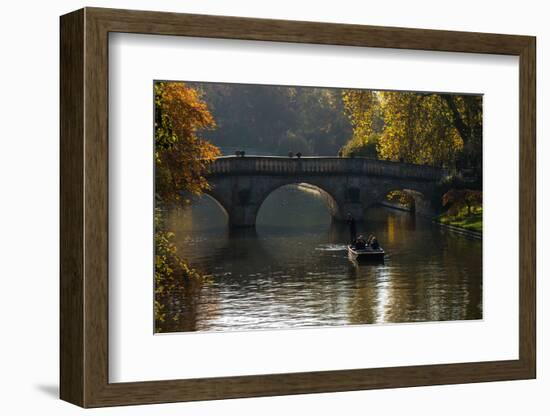 Clare Bridge in the Backs on an autumn day. Cambridge University, Cambridge, Cambridgeshire, Englan-Andrew Michael-Framed Photographic Print