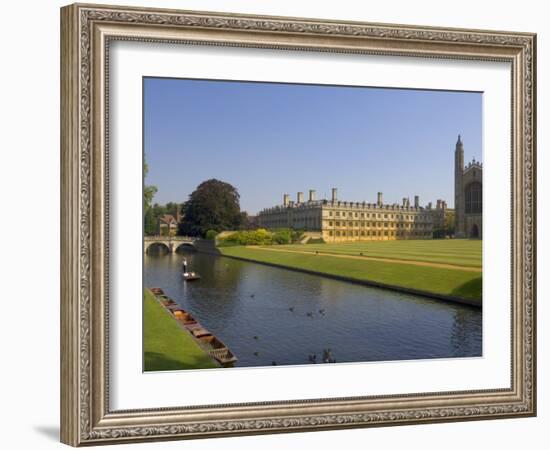 Clare College and Kings College Chapel, Cambridge, Cambridgeshire, England, United Kingdom, Europe-Neale Clarke-Framed Photographic Print