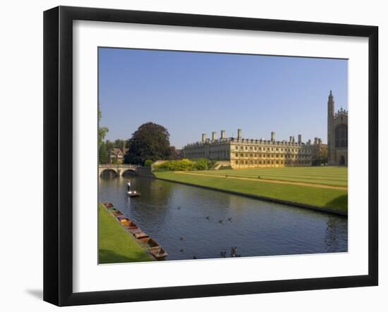 Clare College and Kings College Chapel, Cambridge, Cambridgeshire, England, United Kingdom, Europe-Neale Clarke-Framed Photographic Print