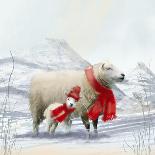 Sheep Red Scarf-Clare Davis London-Framed Giclee Print