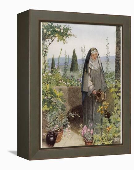 Clare of Assisi Tending to Plants-Eleanor Fortescue Brickdale-Framed Premier Image Canvas