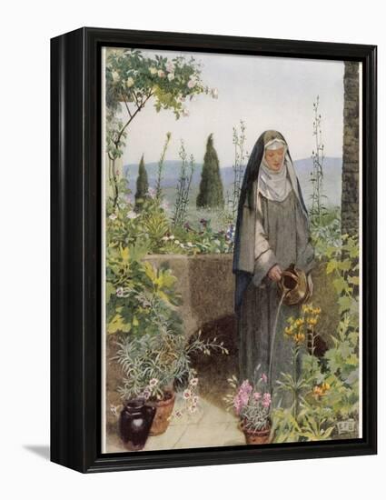 Clare of Assisi Tending to Plants-Eleanor Fortescue Brickdale-Framed Premier Image Canvas