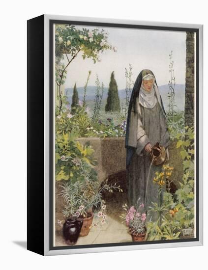 Clare of Assisi Tending to Plants-Eleanor Fortescue Brickdale-Framed Premier Image Canvas
