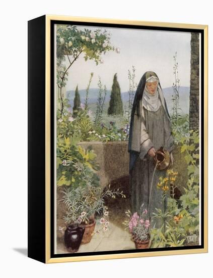 Clare of Assisi Tending to Plants-Eleanor Fortescue Brickdale-Framed Premier Image Canvas