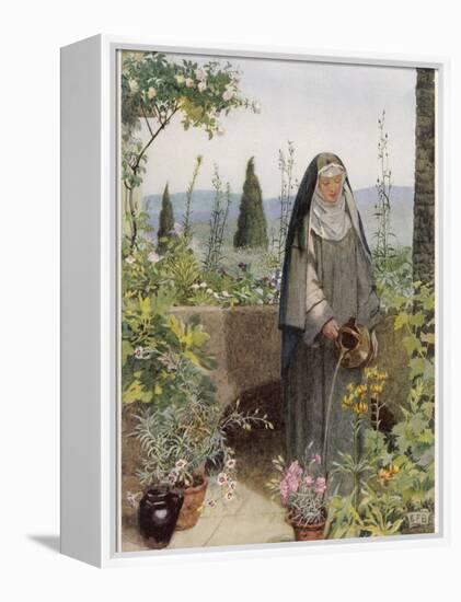 Clare of Assisi Tending to Plants-Eleanor Fortescue Brickdale-Framed Premier Image Canvas