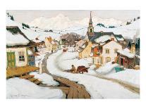 Winter Morning in Baie-St-Paul-Clarence Alphonse Gagnon-Stretched Canvas