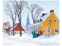 Winter Morning in Baie-St-Paul-Clarence Alphonse Gagnon-Stretched Canvas