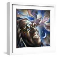 Clarence Clemons-Shen-Framed Art Print