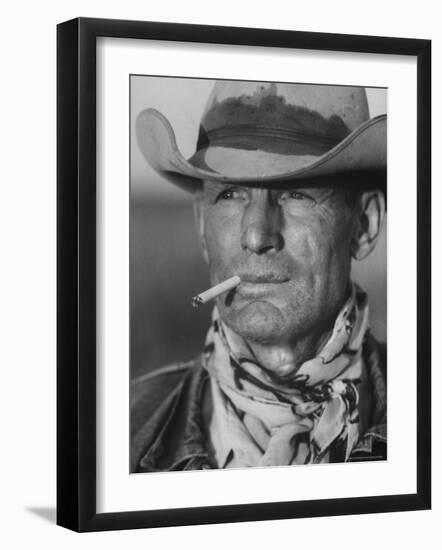 Clarence Hailey Long, Texas Cowboy-Leonard Mccombe-Framed Photographic Print