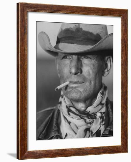 Clarence Hailey Long, Texas Cowboy-Leonard Mccombe-Framed Photographic Print