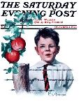 "Boy Tempted by Apples," Saturday Evening Post Cover, October 4, 1924-Clarence William Anderson-Framed Premier Image Canvas