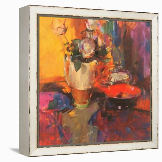 Clarice Cliff Rose Table-Peter Graham-Framed Premier Image Canvas