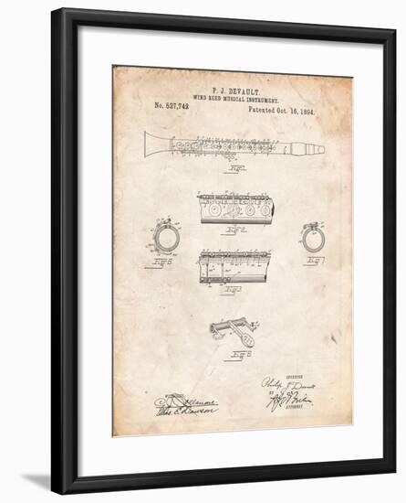 Clarinet 1894 Patent-Cole Borders-Framed Art Print