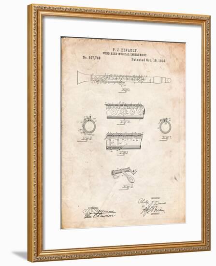 Clarinet 1894 Patent-Cole Borders-Framed Art Print