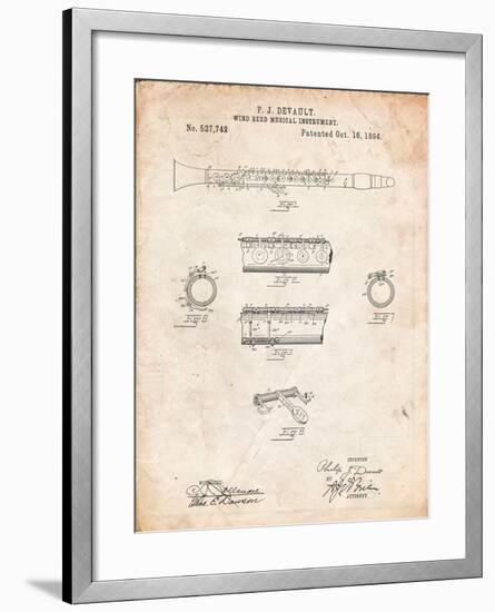 Clarinet 1894 Patent-Cole Borders-Framed Art Print