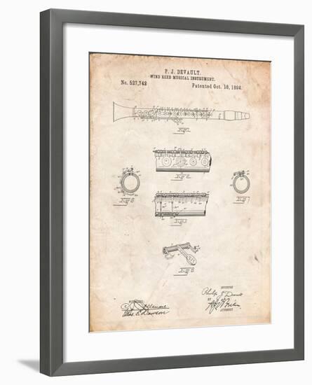 Clarinet 1894 Patent-Cole Borders-Framed Art Print