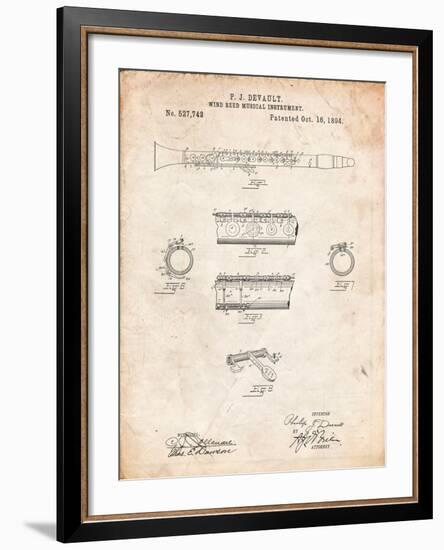 Clarinet 1894 Patent-Cole Borders-Framed Art Print