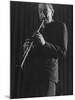 Clarinetist Pee Wee Russell During Jazz Concert at Town Hall-Gjon Mili-Mounted Premium Photographic Print