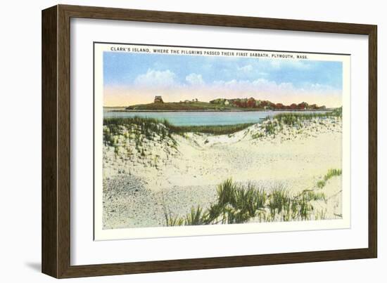 Clark's Island, Pilgrim Site, Plymouth, Mass.-null-Framed Art Print