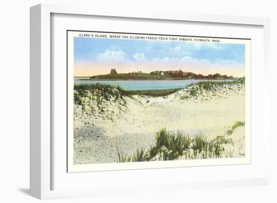 Clark's Island, Pilgrim Site, Plymouth, Mass.-null-Framed Art Print