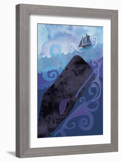 Clark Whale and Ship 5-Erin Clark-Framed Giclee Print