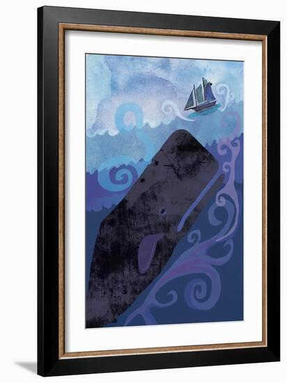 Clark Whale and Ship 5-Erin Clark-Framed Giclee Print