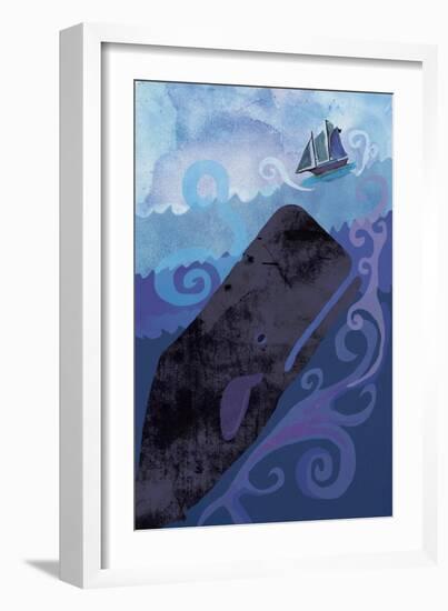 Clark Whale and Ship 5-Erin Clark-Framed Giclee Print