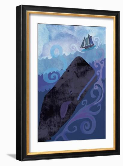 Clark Whale and Ship 5-Erin Clark-Framed Giclee Print