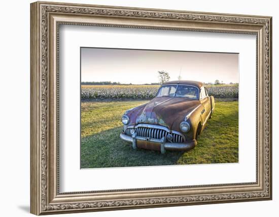 Clarksdale, Mississippi, Cotton Field, Vintage Buick Super (1950)-John Coletti-Framed Photographic Print