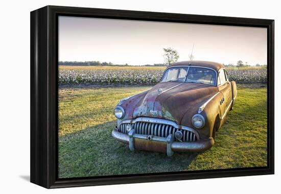 Clarksdale, Mississippi, Cotton Field, Vintage Buick Super (1950)-John Coletti-Framed Premier Image Canvas