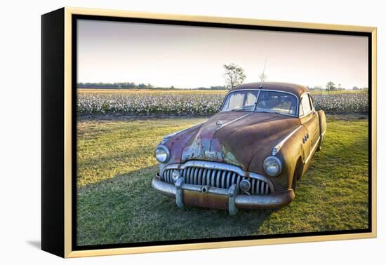 Clarksdale, Mississippi, Cotton Field, Vintage Buick Super (1950)-John Coletti-Framed Premier Image Canvas