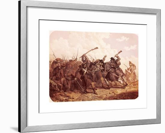 Clash Between Piedmont and Russian Troops, 1855-null-Framed Giclee Print